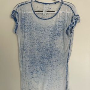 light, sheer blue tshirt
